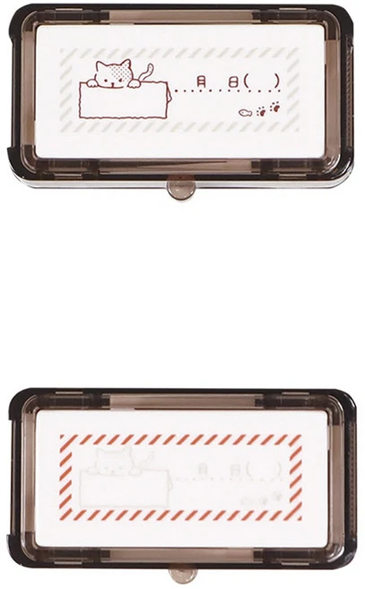 쿠츠와 한코코 데코 스탬프 공지 고양이, 브라운 + 레드, 1개 - 쿠팡