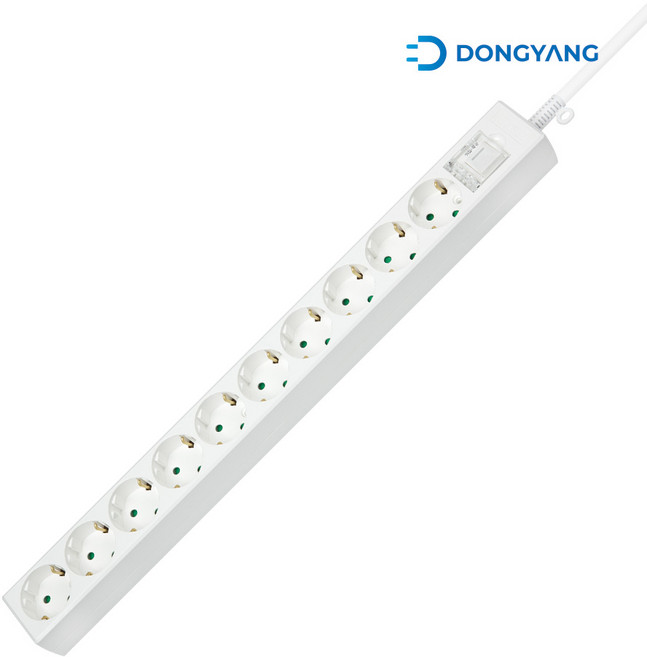 동양전자 접지 10구 16A 스위치 안전카바 부착형 멀티탭 전선형, 1개, 5m