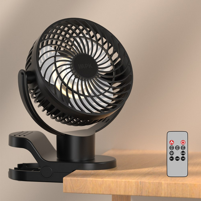 무선 클립형 미니선풍기 집게형 서큘레이터 LED C타입 BEF8 Pro, 블랙