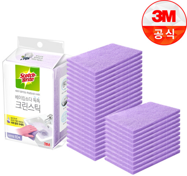 [3M]크린스틱 베이킹소다 욕실청소 시트타입 (18x12cm), 30개