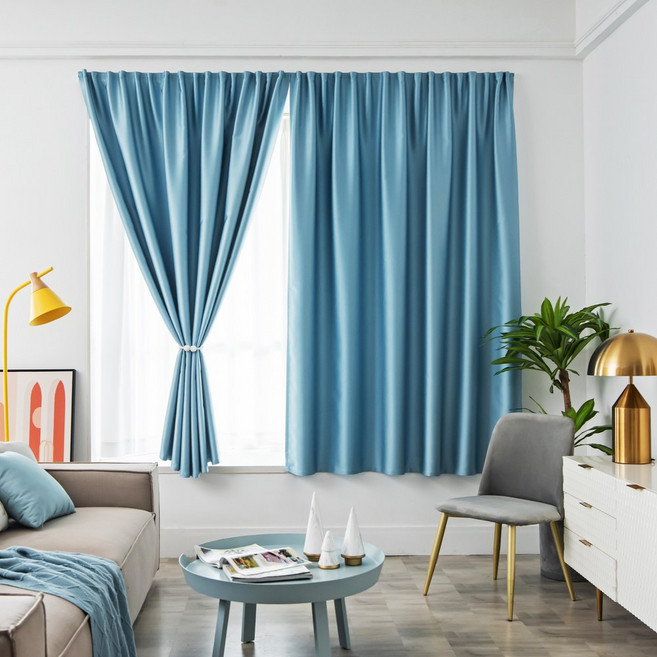 슬립웰 무타공 붙이는 벨크로 찍찍이 암막커튼