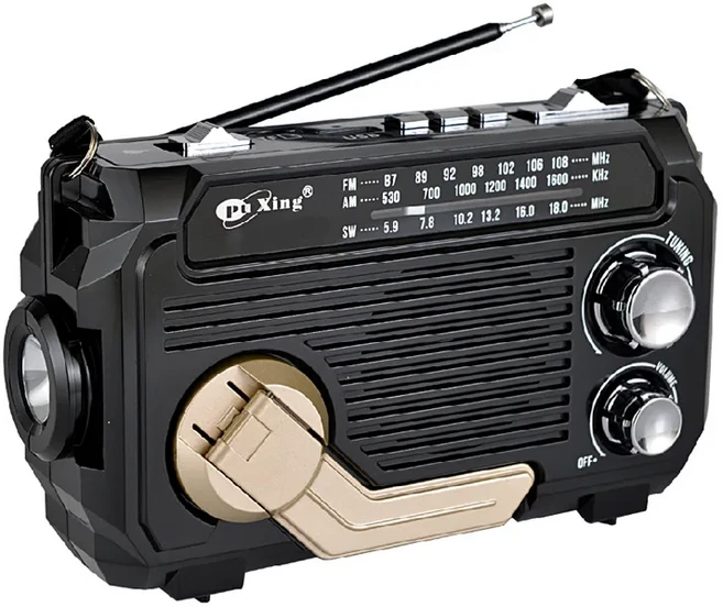 핸드 크랭크 라디오 비상 휴대용 보조베터리 USB/태양열/핸드 충전 블루투스 시끄러운 볼륨, 01 빠른  Mainland, 03 검정색