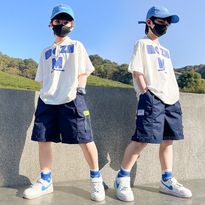 밀크봉봉 초등생 남아 카라 반팔 티셔츠+반바지 세트(G71)