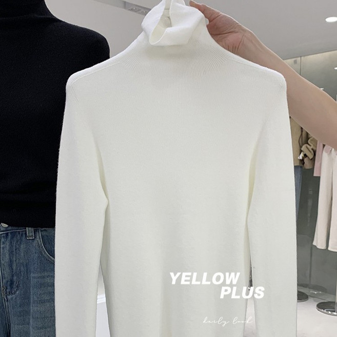 SONOVA 기본핏 무봉제 터틀넥 니트 소프트 터치 무자극 베이직 폴라티 긴팔 이너