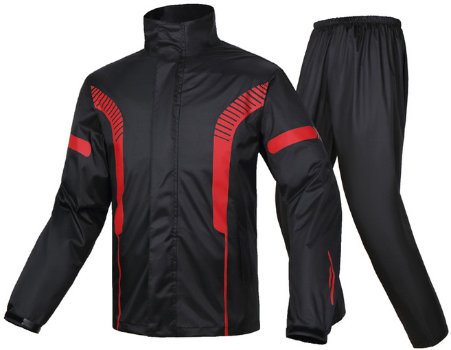 오토바이 우비 상하 세트 남자 우비 오토바이 라이딩, 빨간색