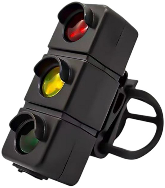 紅綠燈造型LED自行車警示燈 7種模式 USB充電 生活級防水, 紅綠燈造型, 1個