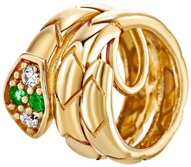 [골드팡] 14k 골든 에메랄드 스네이크 링귀걸이 (당일도착) 여성 뱀띠 십이지신 직장인 재물 새해 을사년 에메랄드 뱀주얼리