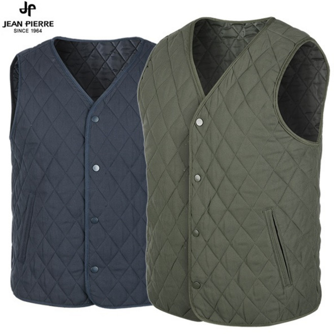쟌피엘 백화점용 남자 경량 브이넥 패딩조끼 누빔 퀄팅 캐주얼조끼