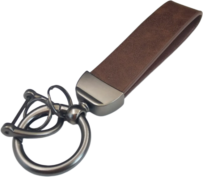 위드메리 가죽 심플 자동차 키링 키홀더, 브라운, 1개