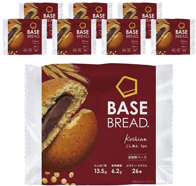 베이스푸드 베이스 브레드 팥소 앙금 407g, 8개