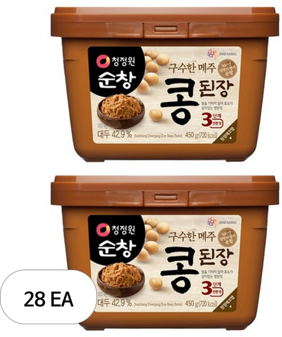 청정원순창 메주 콩된장 사각, 450g, 28개