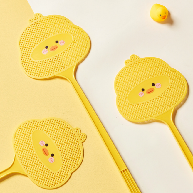 오디너리아틀리에 꽥꽥 러버덕 옛날 파리채 모기채, 망고노랑 러버덕 5P