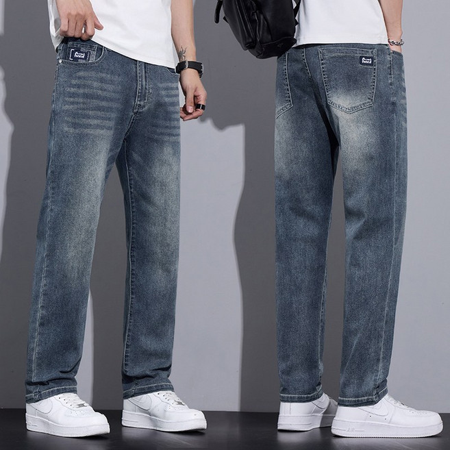 wassup 남자 청바지 춘하 와이드 스판청바지 일자핏 빅사이즈 남성 청바지