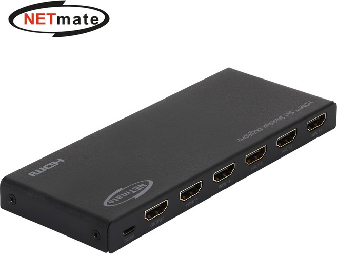 강원전자 넷메이트 NM-PTS12 4K 60Hz HDMI 5:1 선택기(리모컨), 1개