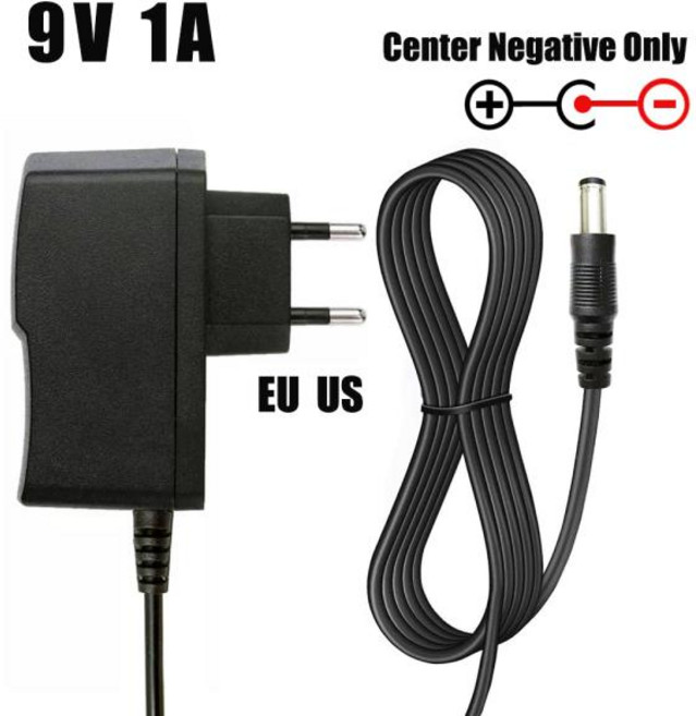 카시오 피아노 키보드 기타 효과 페달 보스 줌 던롭 Ditto 충전기 용 9V 1A 2A 전원 공급 장치 ACDC 센터 네거티브 어댑터, 9V 2A, 2.9V 2A