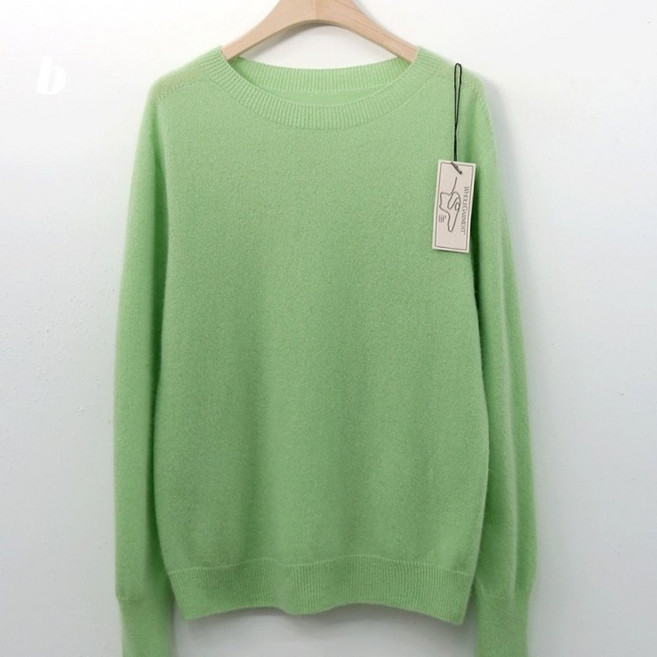 [캐시미어100 라운드니트] 엣지 홀가먼트 베이지 머스타드 오렌지 그린 민트 레드 it