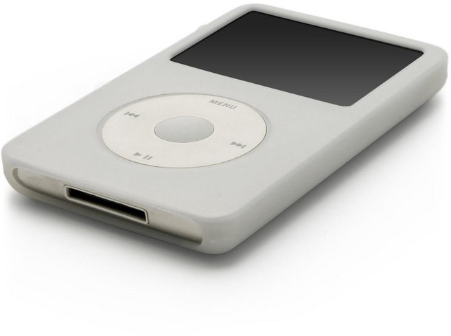 iPod Classic 80GB 120GB 얇은 160GB 아이팟 비디오 30GB 실리콘 케이스 (10.5mm 두께의 얇은 장치 만 맞음), White, 한개옵션1, White