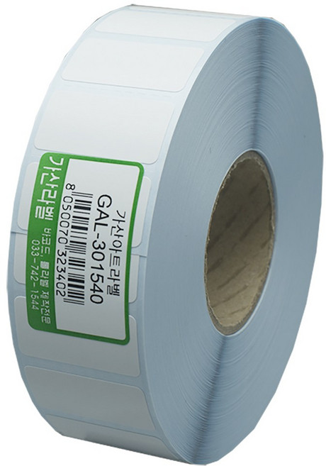 가산라벨 아트지 30X15mm 지관40mm 바코드 롤라벨 스티커(3 000장) GAL-301540