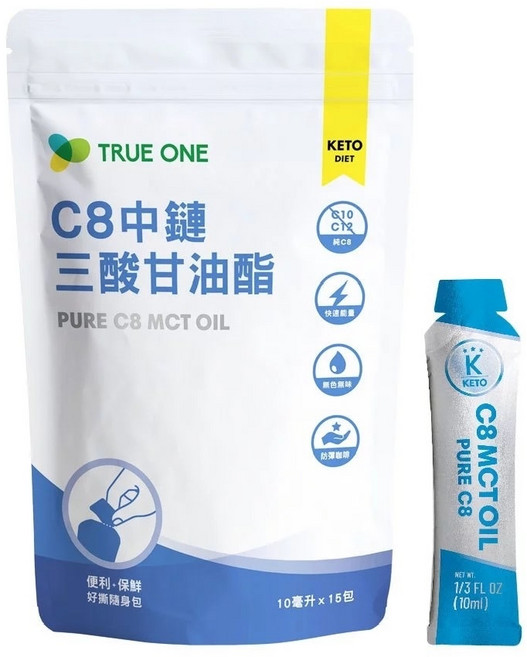 【食在加分】純C8 MCT油 (中鏈三酸甘油酯) 10ml*15包 快速吸收, 1個, 【純C8 MCT油-隨身包】15包/盒