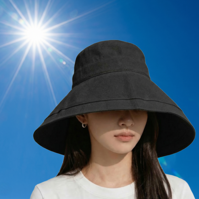 햇빛삭제 버킷햇 와이드 빅사이즈 벙거지모자