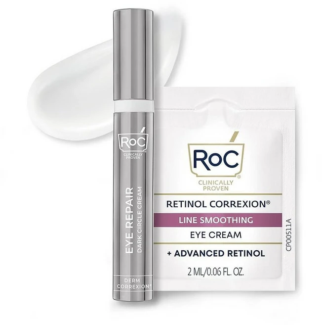 퍼피 아이와 다크서클을 위한 레티놀 펩타이드가 함유된 RoC Derm Correxion 듀얼 ( 68 ) 언더 팩켓, Dark Circle Eye Repair, 1, 10ml - 쿠팡