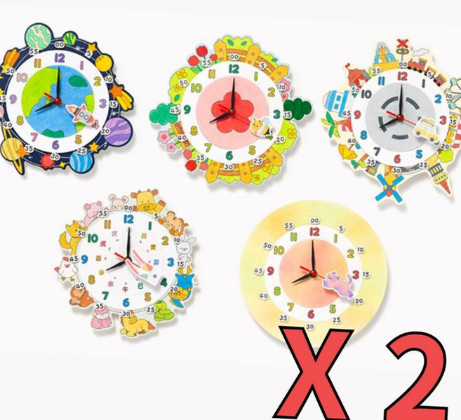 루피스나인 생활 계획표 종이 벽시계 만들기 유아 DIY 미술만들기키트 2개 봄관련만들기 어르신, 우주