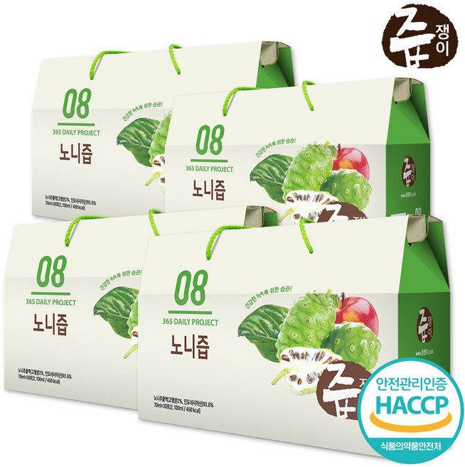 즙쟁이 노니즙 4박스 120포, 70ml