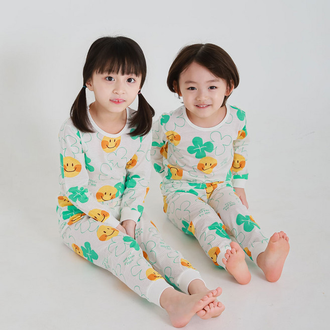 국산 쟈가드 긴팔 실내복 유아 아동 주니어 여아 남아 내의 내복 잠옷