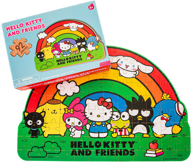 핸즈크라프트 산리오 헬로키티퍼즐 나무퍼즐 직소퍼즐 : 레인보우, 1개, 혼합색, 92피스