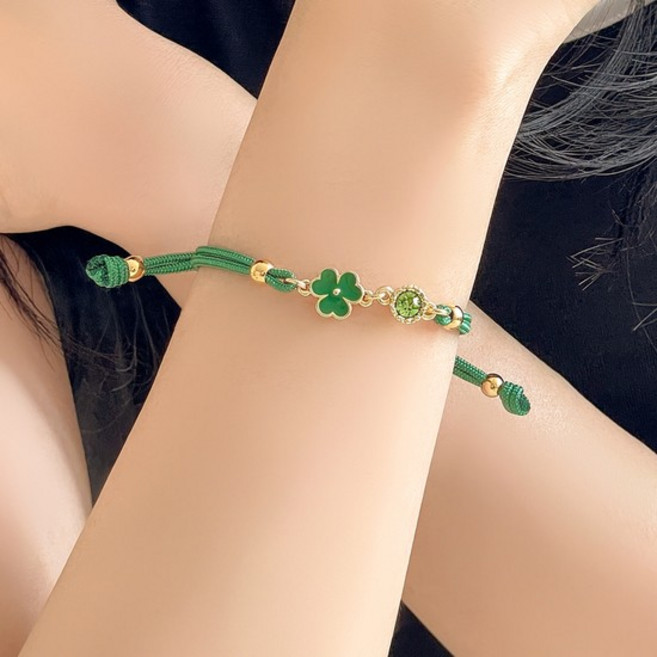 [선물포장] 탄생석 세잎클로버 플라워 팔찌(3컬러)