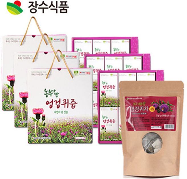 장수식품 국내산100% 농부가 짠 엉겅퀴즙 100ml, 3박스