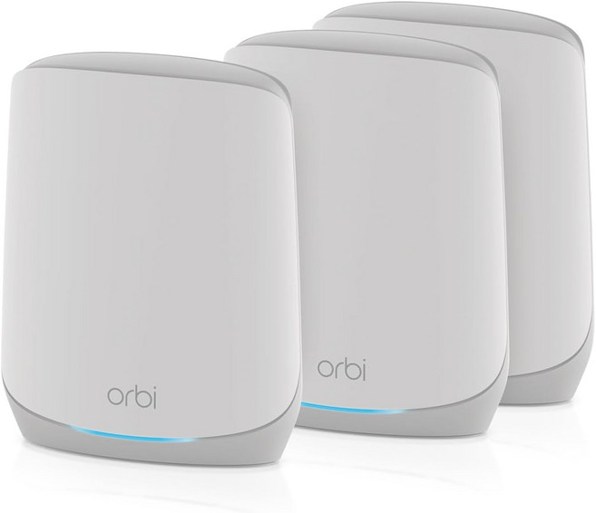 NETGEAR Orbi 전체 홈 트라이밴드 WiFi 6 메시 네트워크 시스템RBK663 - 2개의 위성 익스텐더 기능 최대 6600평방피트의 커버리지 75대의 장치가 있는 라우터, AX3800, 3 Pack