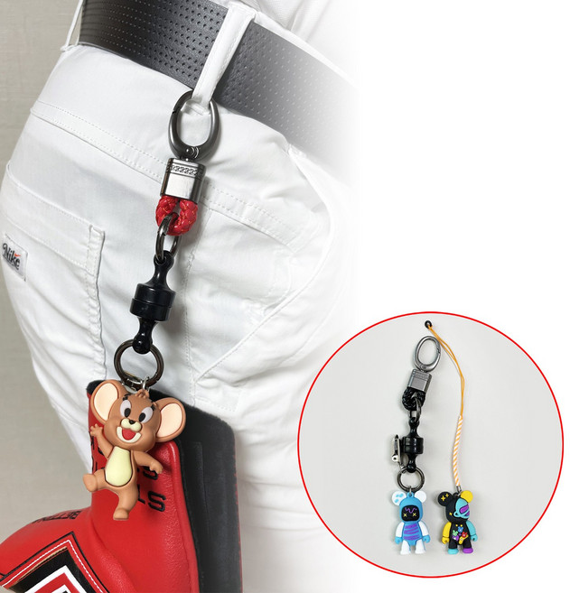 자석 퍼터 키퍼 & 티걸이 세트 골프 악세사리 선물, 우주곰 블랙고리, 1개