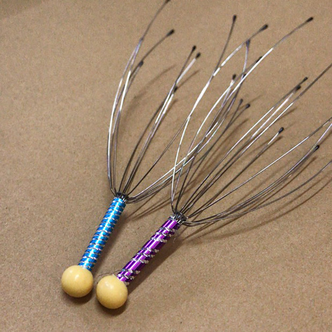 아마존 다국적 주꾸미 영혼 추출기 두피 마사지기 머리 혈위 활경락 철사 헤드 잡기, 플라스틱 구슬