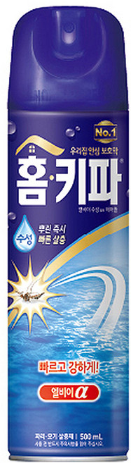 홈키파 엘비이 수성 알파 에어졸 파리 모기 살충제, 3개, 500ml