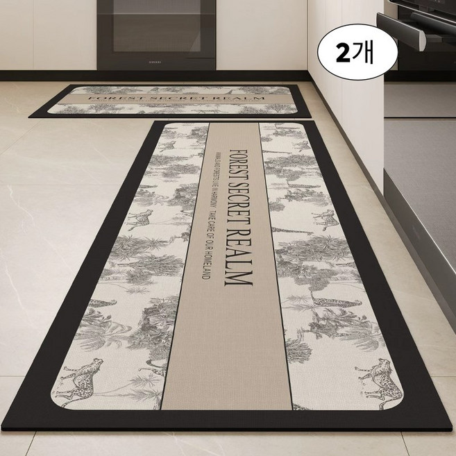 AUDDAY 2개 욕실 매트 화장실 건습분리 미끄럼방지 매트 흡수속건 규조토 매트, D, 1개