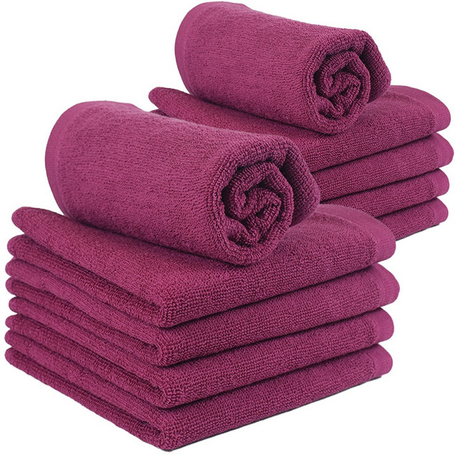 업소용 미용수건 세면타월 미용실 헬스장 네일샵 80g 면사, 20개, 와인