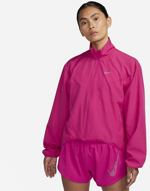 나이키 우먼즈 드라이 핏 스우시 여성 러닝 재킷 바람막이 핫핑크