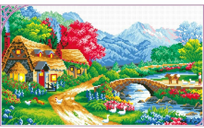 조이십자수 [DOME]십자수 패키지 모음 십자수, 1세트, DOME 프린트패키지(130001)_ A Beautiful Village