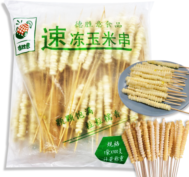 홍홍 중국식품 냉동 옥수수알 꼬치 옥수수꼬치 틱톡간식 대용량 100개입 위미촬, 1개