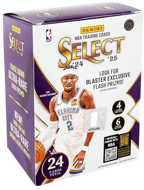 2024–25 Panini 셀렉트 농구 블래스터 박스 - 공식 NBA 트레이딩 카드 소매 독점 패럴 인서트 및 루키 밀봉