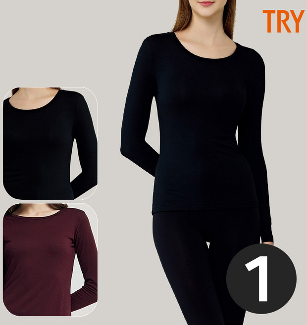 트라이 국산 여성 기모 발열내복 흡습속건 기능성 겨울 보온내의 세트