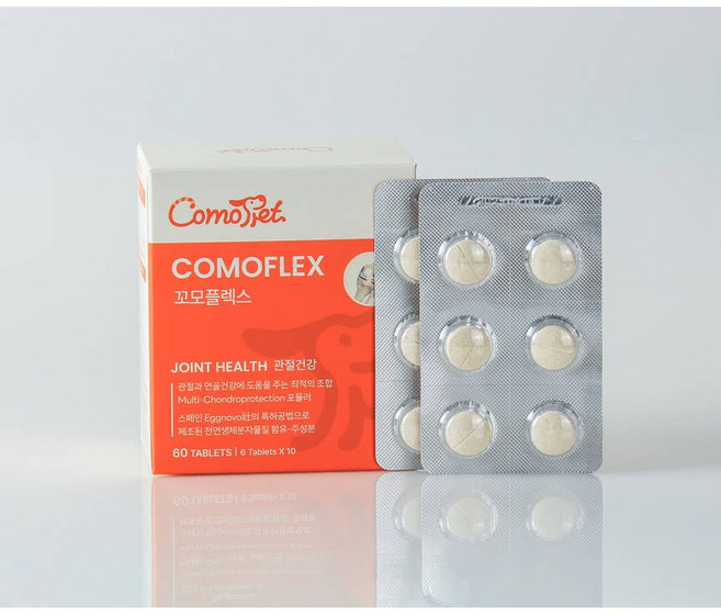 꼬모플렉스 반려동물 관절 피모건강 천연난각막 추출물 ESM 홀리스틱케어, 1개, 뼈/관절강화, 60정