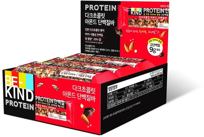 비카인드 다크초콜릿 아몬드 단백질바, 40g, 6개 - 쿠팡