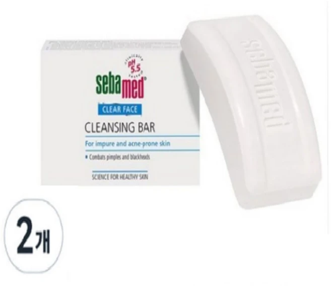 세바메드 클리어페이스 클렌징 바 비누, 100g, 2개입 - 쿠팡