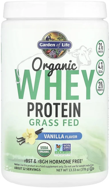몸관리하세요 겨울입니다 Garden of Life 유기농 유청 단백질 목초 사육 바닐라 378g(13.33oz) 특별관리진행, 378g, 1 - 쿠팡