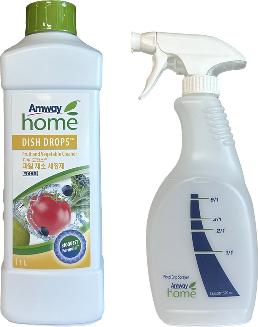 암웨이 과일세정제 야채세정제 1L+전용용기, 1개, 1L