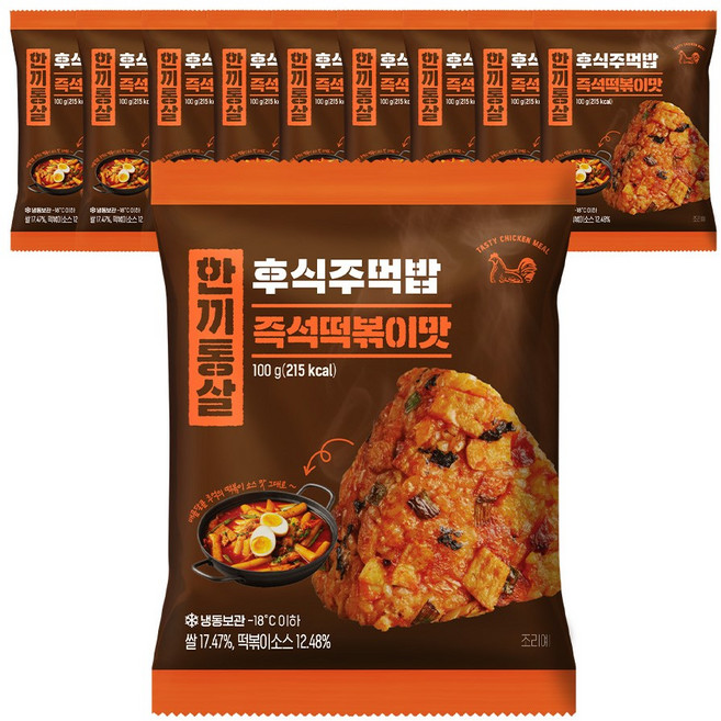 한끼통살 후식주먹밥 즉석떡볶이맛, 10개, 100g