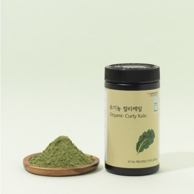 유기농 컬리케일100% 분말 곱슬케일 고대채소가루, 3개, 200g