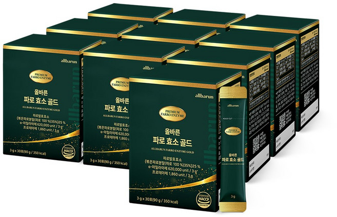 [본사정품]올바른 파로 효소 골드 엠머밀 발효효소 30포, 90g, 10개